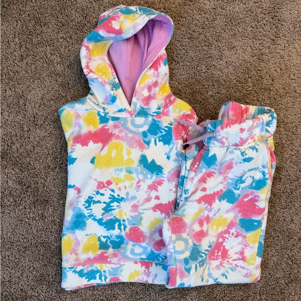 Girls Tie-Dye Hoodie and Joggers Set